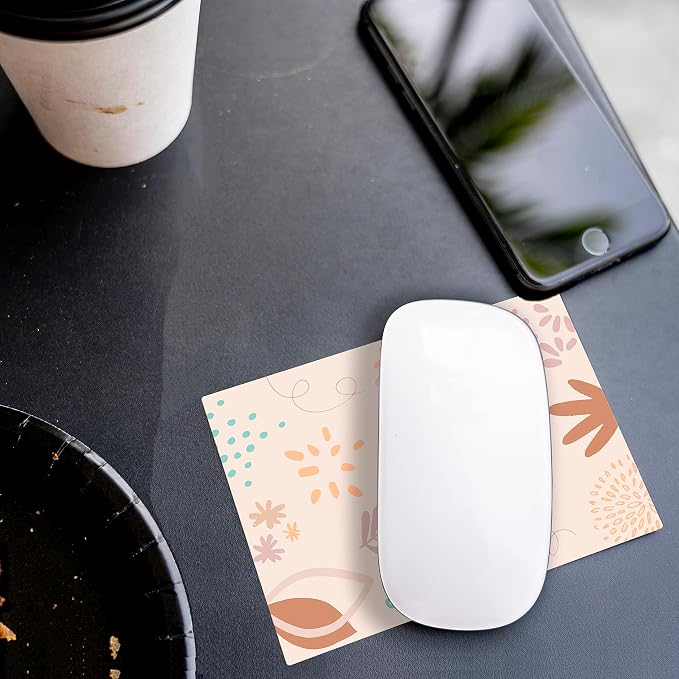 Mouse Pad Adhesive Bottom - Sticks to Any Surface - Portable - Webcam Covers and Screen Cleaner Included (Pastel Leaves) - Image 7