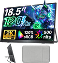 Upperizon Portable Monitor 18.5 inch 2K QHD 120% sRGB 120Hz IPS HDR HDMI USB-C Travel Monitor for Laptop MacBook PC Surface PS5 Xbox, Large External Display with Kickstand & Speakers, VESA Compatible by Upperizon