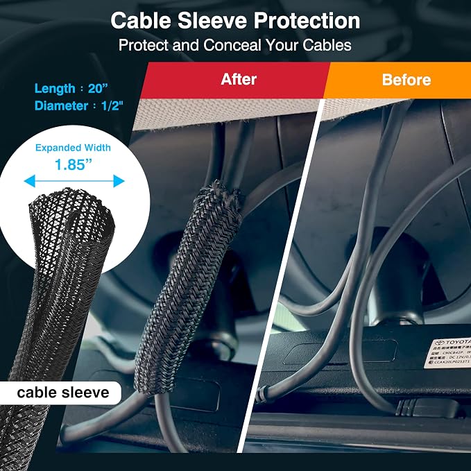 Dash Cam Installation Kit – Trim Removal Tool, 20 Strong Adhesive Cable Clips, Reusable Cable Ties, Split Sleeve & Foam Pads – Clean Car Wire Organizer - Image 4