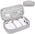 Lacdo Electronic Organizer Travel Cable Organizer Bag Pouch Tech Electronic Accessories Carry Case Portable Double Layers Charger Case for Cable, Cords, Charger, Earphone, Power Bank, Gray by Lacdo