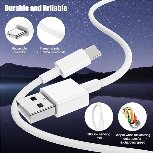 3-Pack 6FT Car Carplay Cable USB A to USB C Cable for iPhone 16 15 Pro Plus Pro Max，for iPad Pro/Air/Mini，for Samsung Galaxy S25/S24/S23，for MacBook Pro/Air and More - Image 4