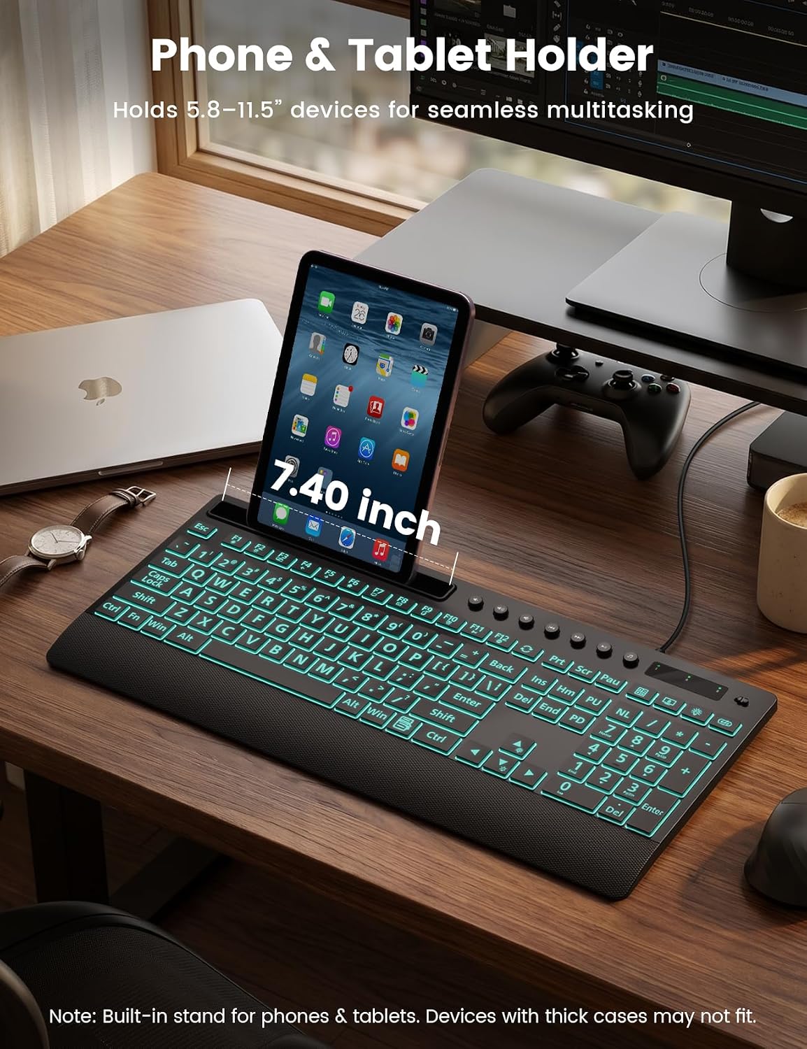 SABLUTE Wired Large Print Backlit Keyboard with Wrist Rest, K31PRO - Image 8