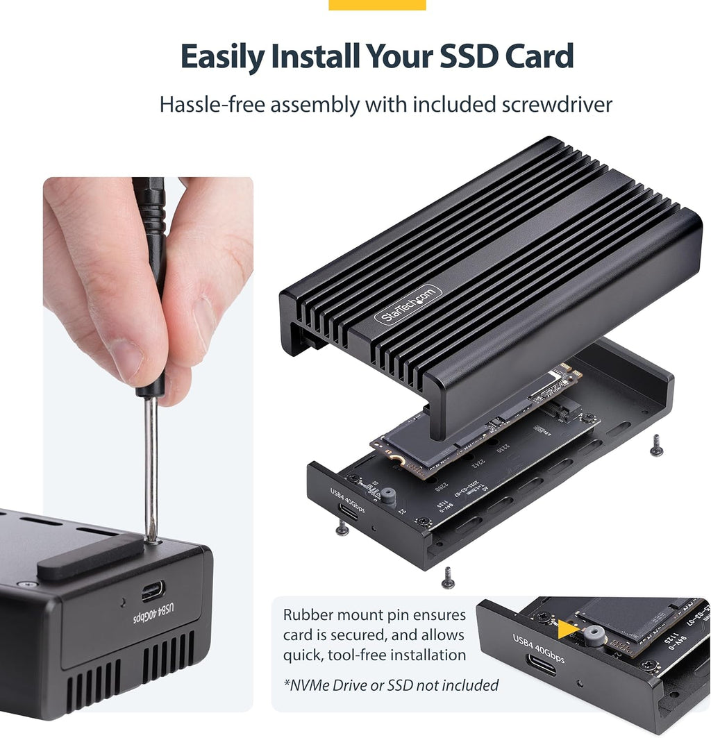 StarTech USB4 40Gbps M.2 NVMe SSD Enclosure (1USB4-NVME-ENCLOSURE) - Image 7
