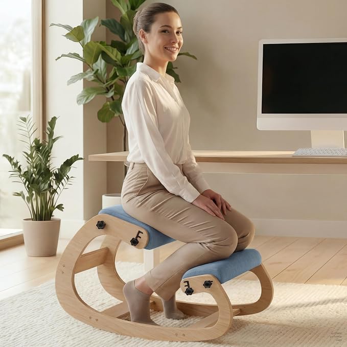 Ergonomic Kneeling Chair with Adjustable Seats - Knee Chair for Posture Correction & Kneel Rocking Stool for Desk - Back Pain Relief for Home and Office, Supports 250 pounds - 5 Years Warranty by NYPOT