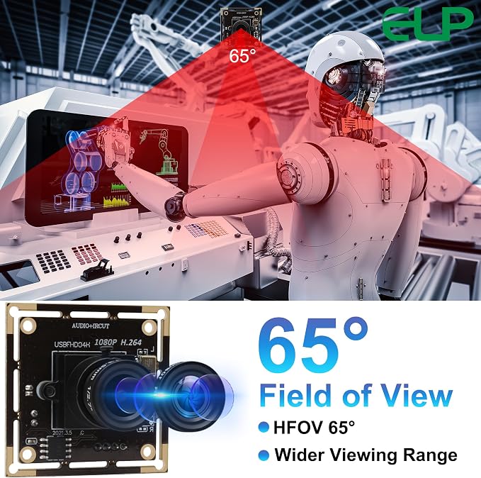 ELP H.264 1080P USB Camera Module with Microphone 3.6mm Wide Angle Webcam | FHD PC Camera for Computer & Laptop, UVC USB2.0 Lightburn Camera for Laser, Home Security, Embedded Machine Vision, Robotics - Image 8