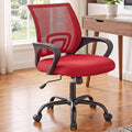 DUMOS Ergonomic Office Chair, Executive Desk Chair with Lumbar Support | Mid Back, Breathable Backrest, Fixed Armrest, Height Adjustable, 360° Swivel, Computer Gaming, Meeting, Red by DumosLifestyle
