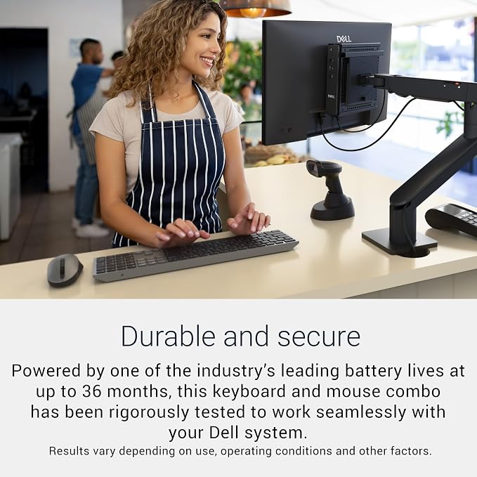 Dell Premium Wireless Keyboard and Mouse - KM720 - USB wireless receiver, 12 programmable keys of F1-F12, Mouse Buttons Qty 7, DPI. 1000, 1600 (default), 2400, 4000, Advanced Exchange Service - 1 year - Image 6