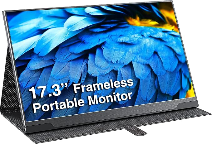 cocopar Portable Monitor 17.3 Inch 1080P FHD 60Hz 100% sRGB Travel Monitor with Speaker HDMI USB-C Second Screen for Laptop MacBook Surface PC Xbox PS4/5, VESA Mountable, with Full Cover Stand by cocopar