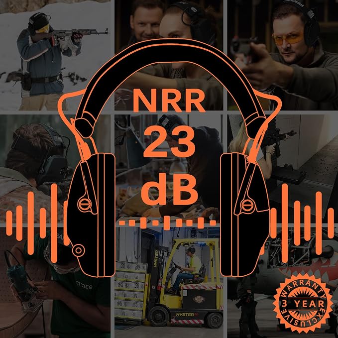 PROHEAR Electronic Shooting Ear Protection, NRR 23dB, 4X Amplification | Soft padded headband and low-pressure ear cups keep you comfortable during range, hunting, or yard work - Image 6