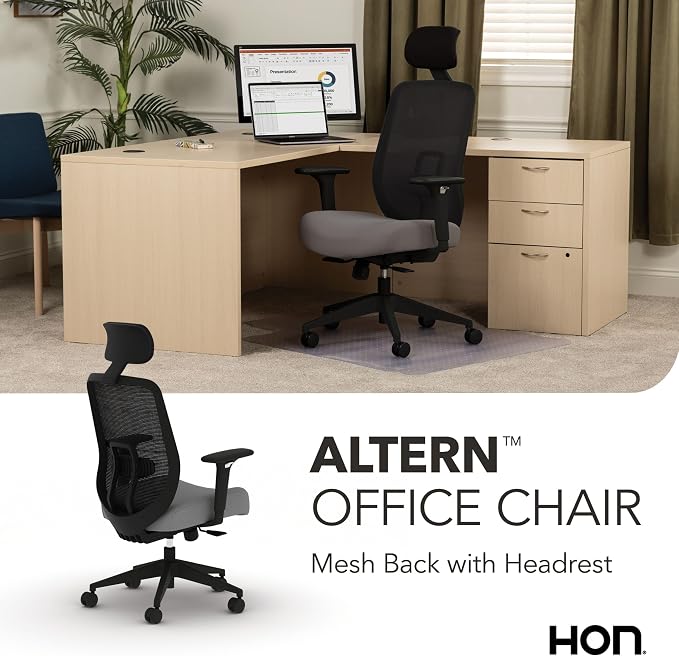 HON Altern Ergonomic Office Chair, Office Desk Computer Chair, Frost | Mesh desk chair with lumbar support, headrest, seat slide, adjustable arms, computer chair for home office productivity - Image 5