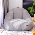 Giant Bean Bag Chair for Adults Teens and Kids, Cozy Fluffy Corduroy Beanbag Chair with Filler Large Floor Lounge Sofa for Living Room, Bedroom (L-Light Grey) by UODERS