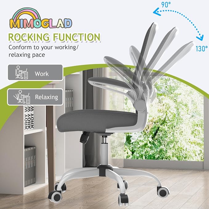 Mimoglad Home Office Chair, High Back Desk Chair, Ergonomic Mesh Computer Chair with Adjustable Lumbar Support and Thickened Seat Cushion - Image 4