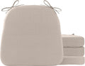 Battilo Chair Cushions for Dining Chairs with Ties, Indoor/Outdoor Waterproof Kitchen Chair Pad with Non-Slip Backing, Seat Cushions with Machine Washable Removable Cover, 16"x16"x2", Set of 4, Beige by BATTILOHOME