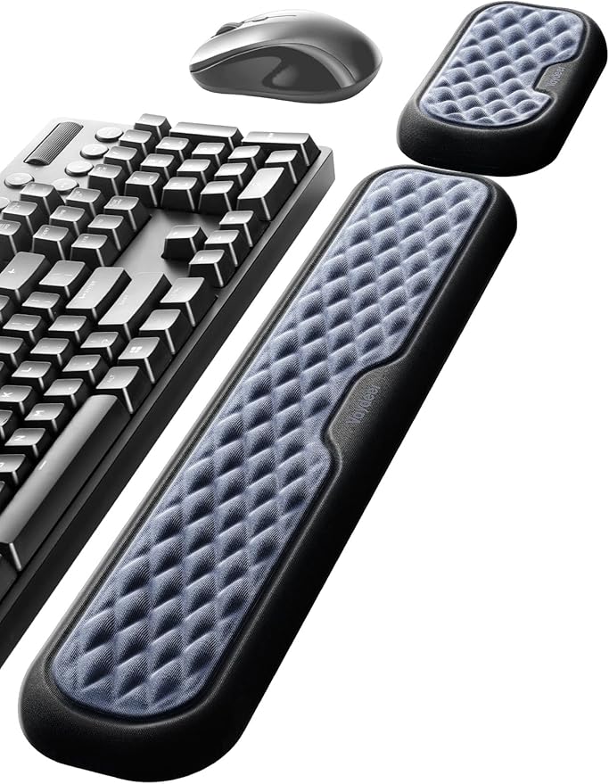 Vaydeer Wrist Rest for Keyboard and Mouse, Computer Ergonomic Wrist Support Pad, Soft Memory Foam Arm Cushion for Desk, Palm Hand Office Laptop Typing-Dark Blue and Black by Vaydeer