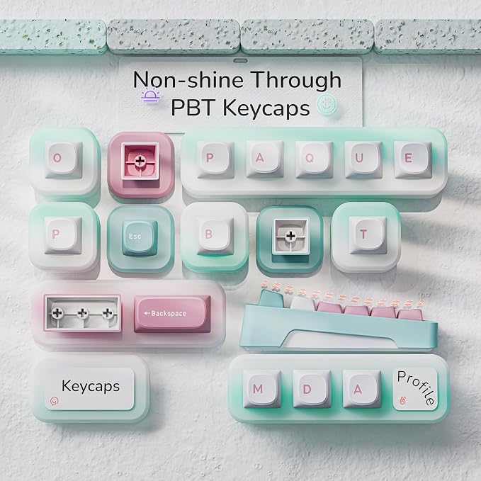 Keychron J3 SE Pink Blue Mechanical Keyboard Wireless, Compact 96% Layout with Numpad Knob, 2.4 GHz/Bluetooth/Wired Custom RGB Backlit, Hot-Swappable Sakura Milk Switch for Mac Windows Linux - Image 6