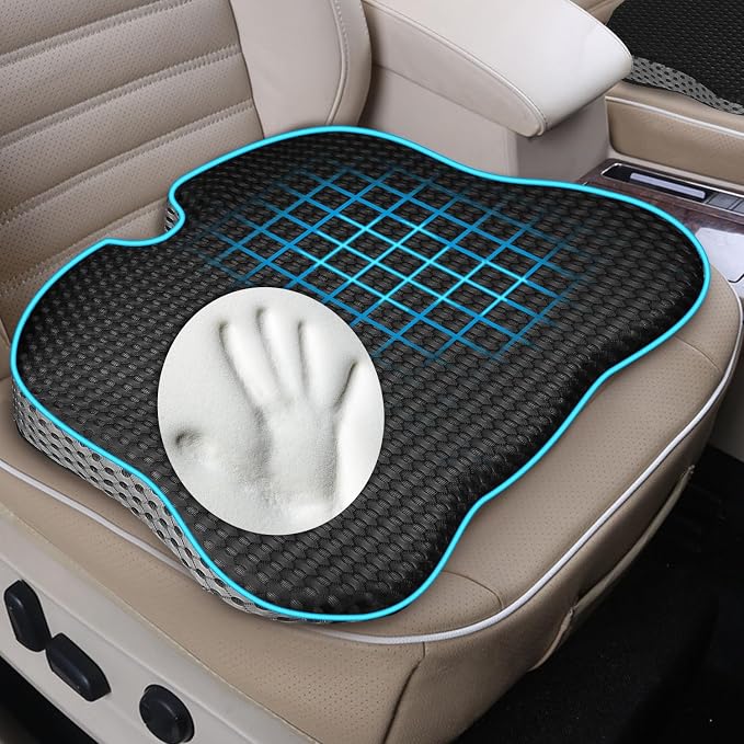 Hapiclody Car Seat Cushion for Driving,Premium Memory Foam Car Cushion for Better Visibility, Non-Slip Hip & Lower Back Tailbone Cushion, Car Seat Cushion Driver Booster for Short People, Truck(Black - Image 5