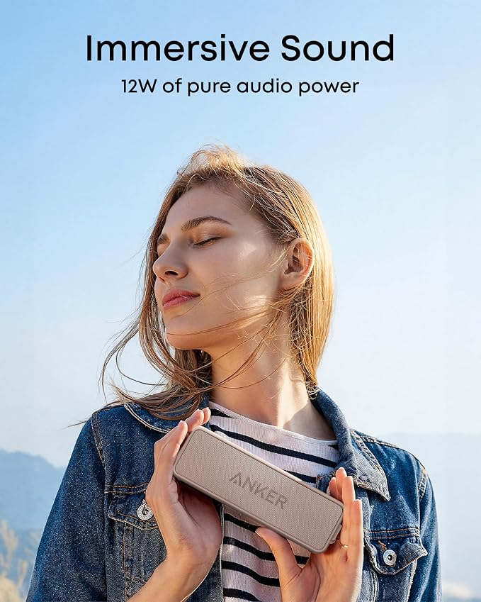 Anker soundcore 2 Portable Bluetooth Speaker, Stereo Sound, IPX7 | BassUp, 24H Playtime, Bluetooth 6, Wireless Speaker for Home, Outdoors, Travel-Mocha Brown - Image 5