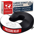 5 STARS UNITED Donut Pillow for Tailbone Pain & Hemorrhoids – Large Memory Foam Seat Cushion for Bed Sore-Prone Areas & Pressure Relief – Prostate, Postpartum & Pregnancy Support, Black Mesh Cover by 5STARSUNITED