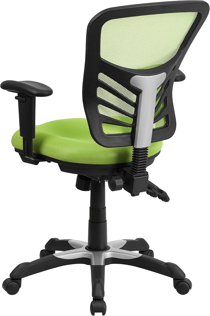 Flash Furniture Mid-Back Green Mesh Multifunction Executive Swivel Ergonomic Office Chair with Adjustable Arms - Image 5