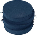 Outdoor Round Chair Cushions 15 Inch, Set of 4, Navy Blue | Fade-Resistant, Water-Resistant, Bistro Chair Seat Pads for Porch Garden Balcony Patio Furniture Stools, Non-Slip Bottom by Unknown