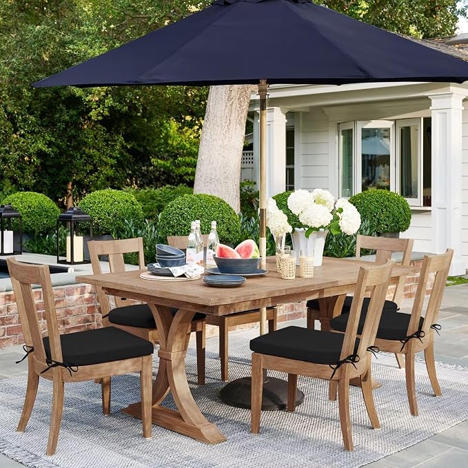 HARBOREST Outdoor Chair Cushions Set of 6, Water Resistant Patio Chair Cushions with Ties, Outdoor Seat Cushions for Patio Furniture, 17"x16"x2", Black - Image 7
