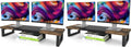 WESTREE Dual Monitor Stand Riser, Wood and Steel Multi-Purpose Desktop Storage Stand for 2 Monitors for Computer, Laptop, Printer, TV, Rustic Brown (Pack of 2) by WESTREE