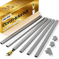 Delamu Cord Hider, 85in Cord Covers for Wires on Wall, One-Cord Cable Hider, Self-Adhesive Wire Hiders Wire Covers for TV Cords on Wall, Paintable Cable Cover Management Kit, W0.59 H0.4in, Grey by DELAMU