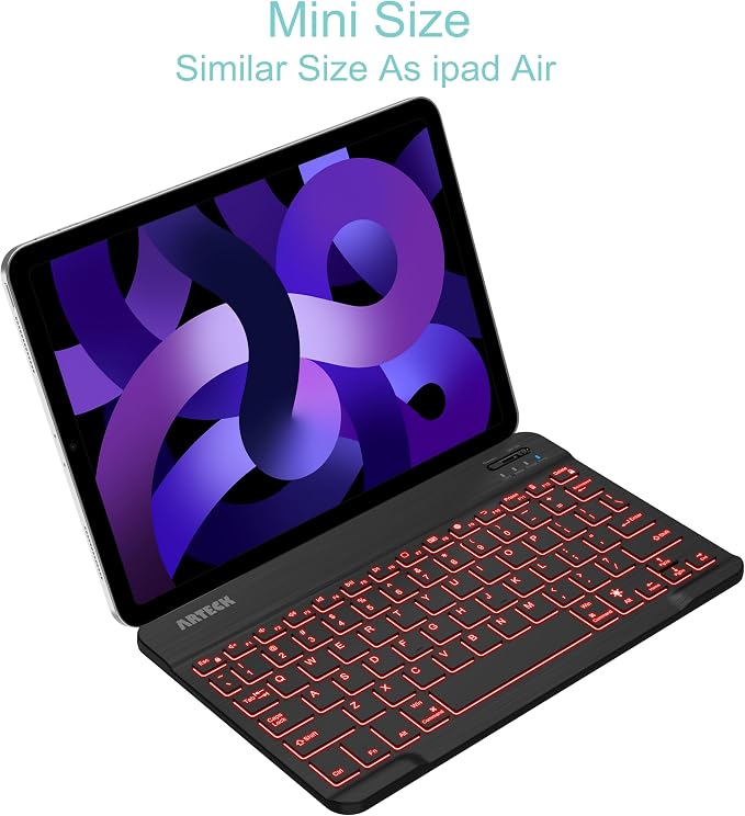 Arteck Universal Backlit Wireless Bluetooth Keyboard for iPad, Tablet, PC - Image 4