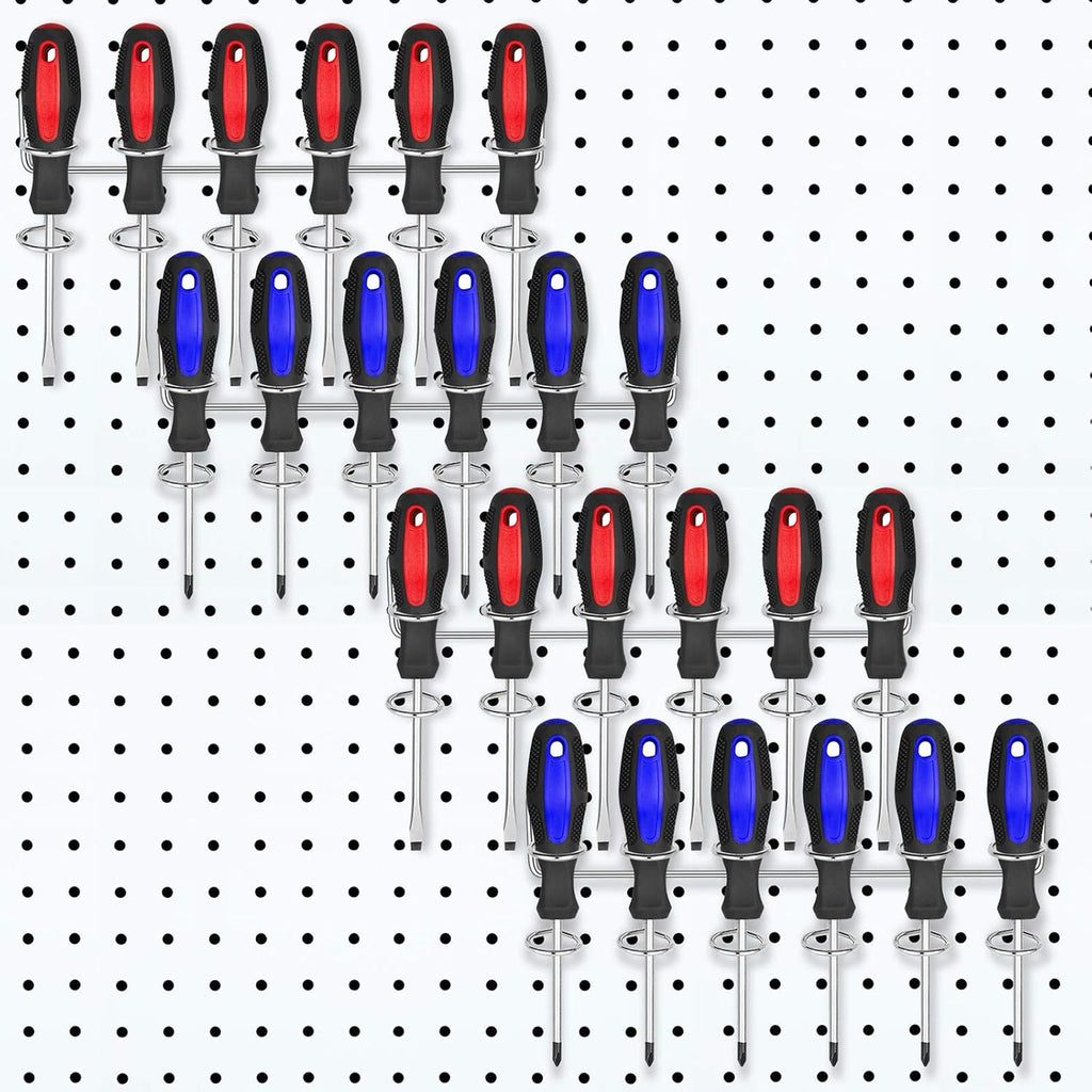 Ripeng 4 Pieces Pegboard Screwdriver Holder PegBoard Tool Holders, Silver by Ripeng