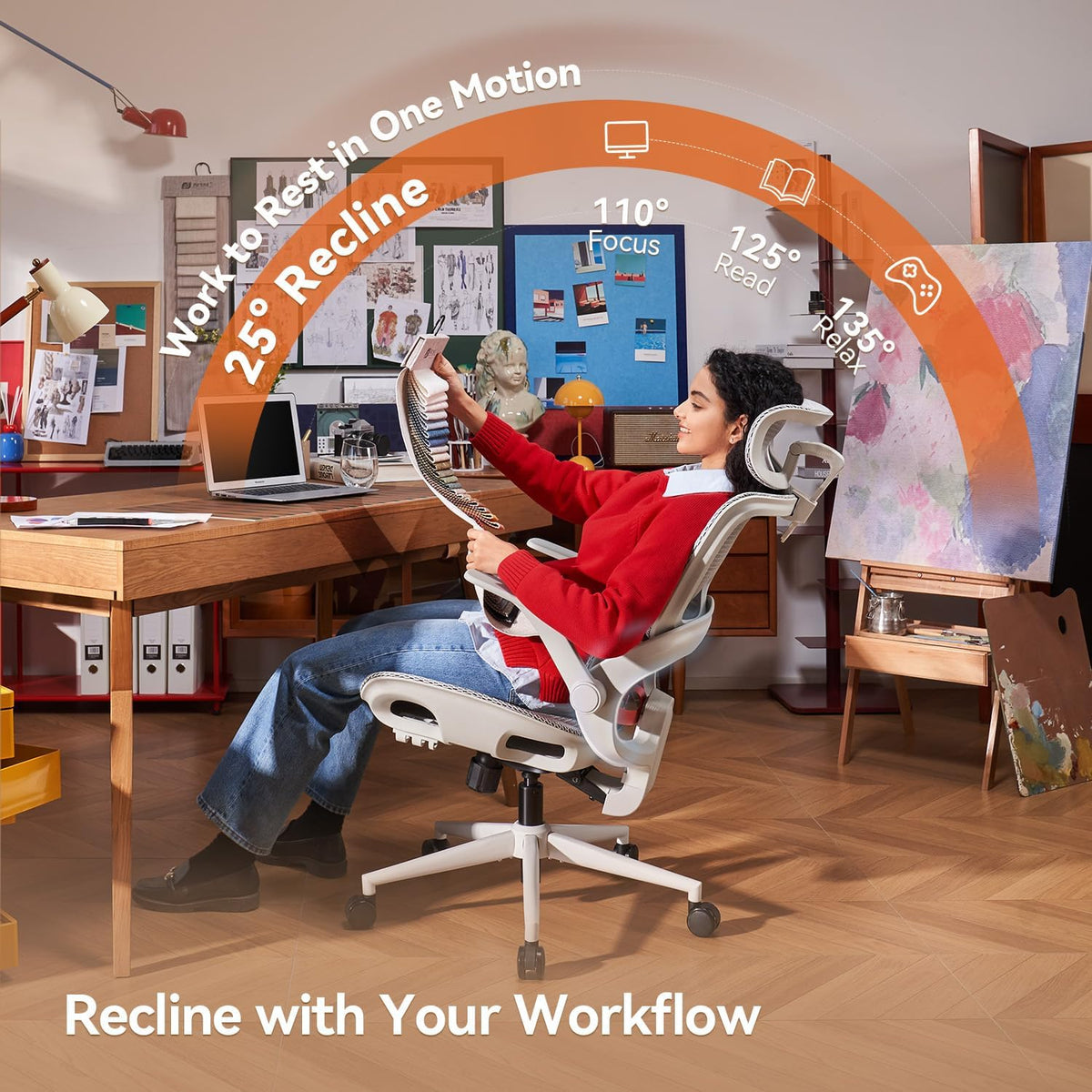 SIHOO B100 Mesh Ergonomic Office Chair with Adaptive Lumbar Support - Image 6