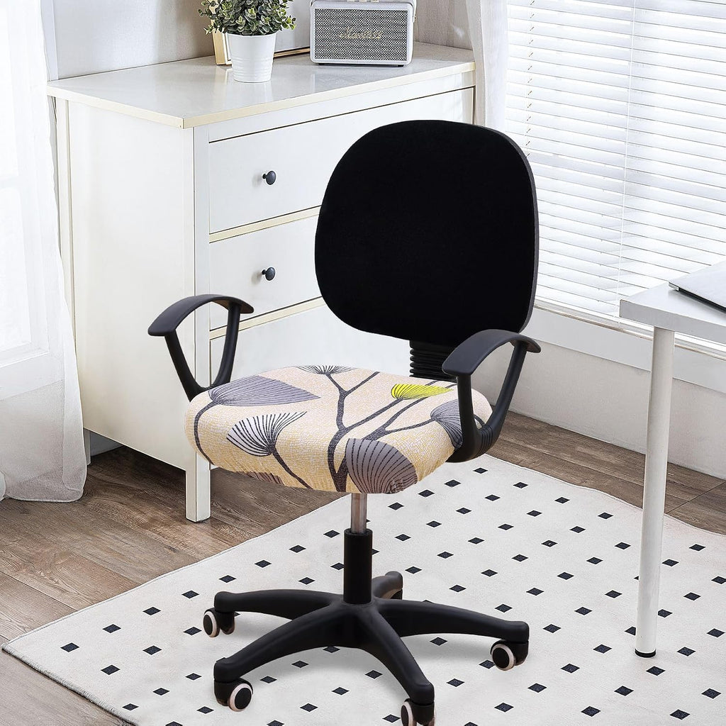 Smiry Stretch Printed Office Computer Desk Chair Seat Covers - Image 2