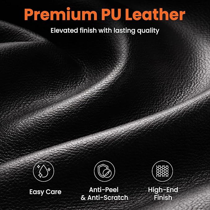 NEO CHAIR Big & Tall Leather Office Chair, High Back, Lumbar Support, Black | Gaming Chair for Adults and Computer Use, Reclining Office Chair with Foot Rest, Massage, Comfy Design and Heavy Duty Support - Image 7