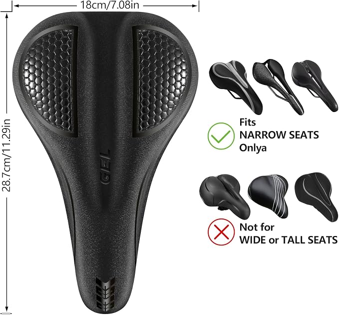 Bike Seat Cushion Gel Padded Bike Seat Cover Extra Soft Comfy for Men Women Comfort,with Peloton Stationary, Exercise, Mountain Bikes, Road & Electric - Image 2