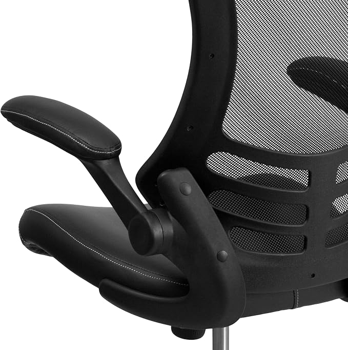 Flash Furniture Desk Chair with Wheels - Swivel Chair with Mid-Back Black Mesh and LeatherSoft Seat for Home Office and Desk - Image 17