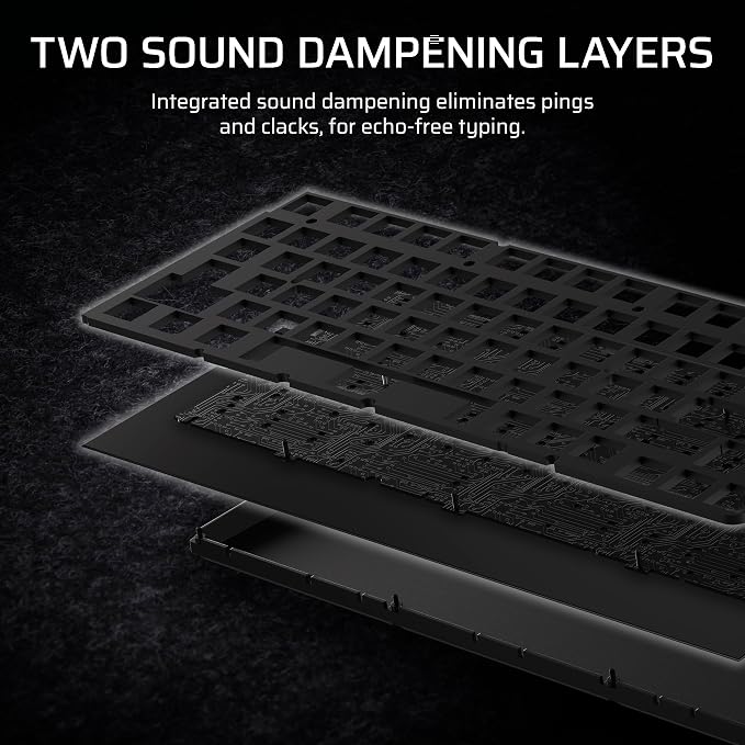 Corsair K65 Plus Wireless 75% RGB Hot-Swappable Mechanical Gaming Keyboard – Pre-Lubricated MLX Fusion Tactile Switches – Dual-Layer Sound Dampening – PBT Keycaps – QWERTY NA – Black - Image 11