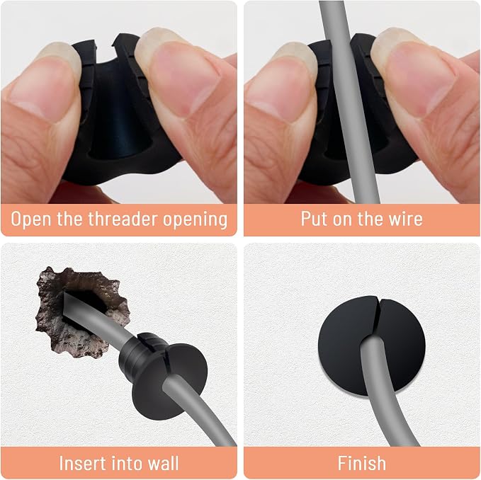 Cable Routing Kit for Starlink for 3/4 inch Wall Hole 4 Pcs, Starlink Accessories, Silicone Cable Wall Pass, Starlink Anti-Slip Wall Grommets for Cables (3/4 inch) - Image 4