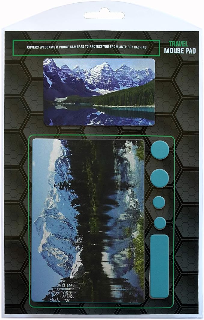 Mouse Pad Adhesive Bottom - Sticks to Any Surface - Portable - Webcam Covers and Screen Cleaner Included (Mountain) - Image 6