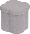 B FSOBEIIALEO Storage Ottoman Cube, 15" Flower Shaped Ottomans, Grey by B FSOBEIIALEO