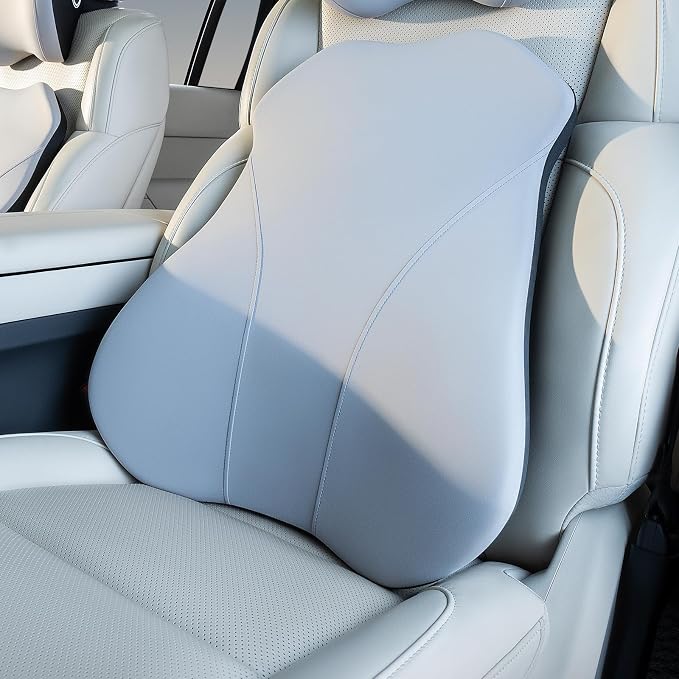 BABUR Lumbar Support Pillow for Car, Back Cushion Support for Driving Seat | Ergonomic 100% Memory Foam, Back Pain Relief, Comfort Lower Back Support for Office Chairs, Car Seat, Wheelchair by BABUR