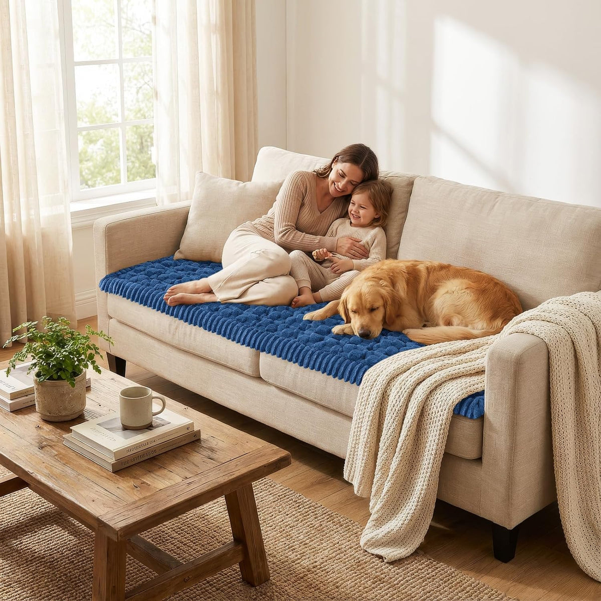 Smiry Couch Covers for Dogs, Non Slip Fuzzy Pet Sofa Protector Washable - Image 5
