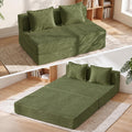 Folding Sofa Bed, 8" Convertible Sleeper Sofa Boneless Couch Fold Out Chair Bed with Pillow, Portable Floor Couch Lounge Sofa for Living Room Bedroom Guest Room (Green, Loveseat) by Erament