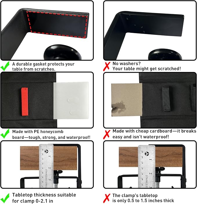 No Drill Under Desk Cable Management Tray, 48" Desk Cable Organizer | Premium Oxford Fabric Cable Management, Clamp Screw Desk Cable Management, Large Capacity Table Cable Organizer for Office - Image 3