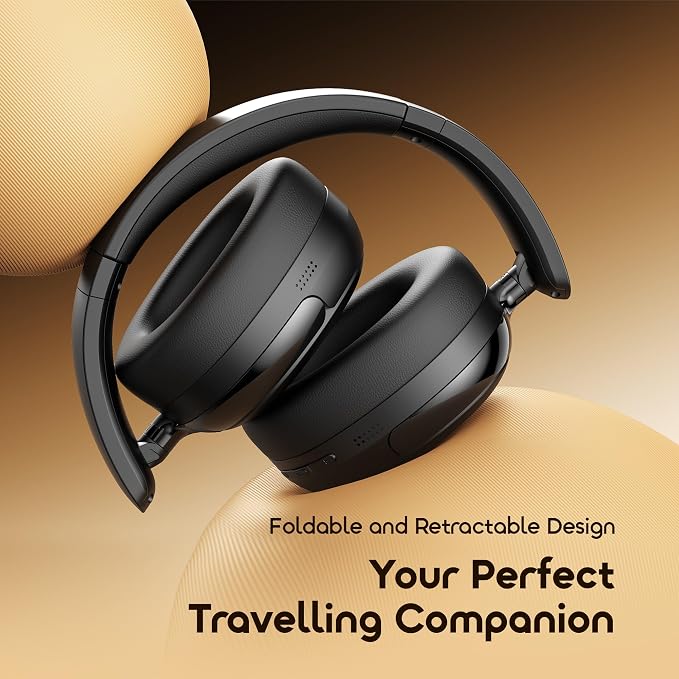 Oraimo Bluetooth Headphones Active Noise Cancelling, 65H Playtime, 3 EQ Modes, Deep Bass, Bluetooth 5.4, Wireless Over-Ear Headphones with Microphone for Office Travel, Black | 360 Spatial Sound & Deep Bass, Waterproof ENC Dual-Mic Clear Calls, Bluetoo... - Image 6