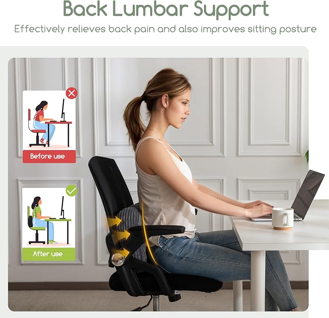 HIGOGOGO Lumbar Support Pillow for Recliner Chair/Accent Chair/Couch/Office Chair, Tufted Corduroy Back Support Cushion for Elderly, Recliner Cushions for Back Rest, Pain Relief, Reading, Dark Grey - Image 5