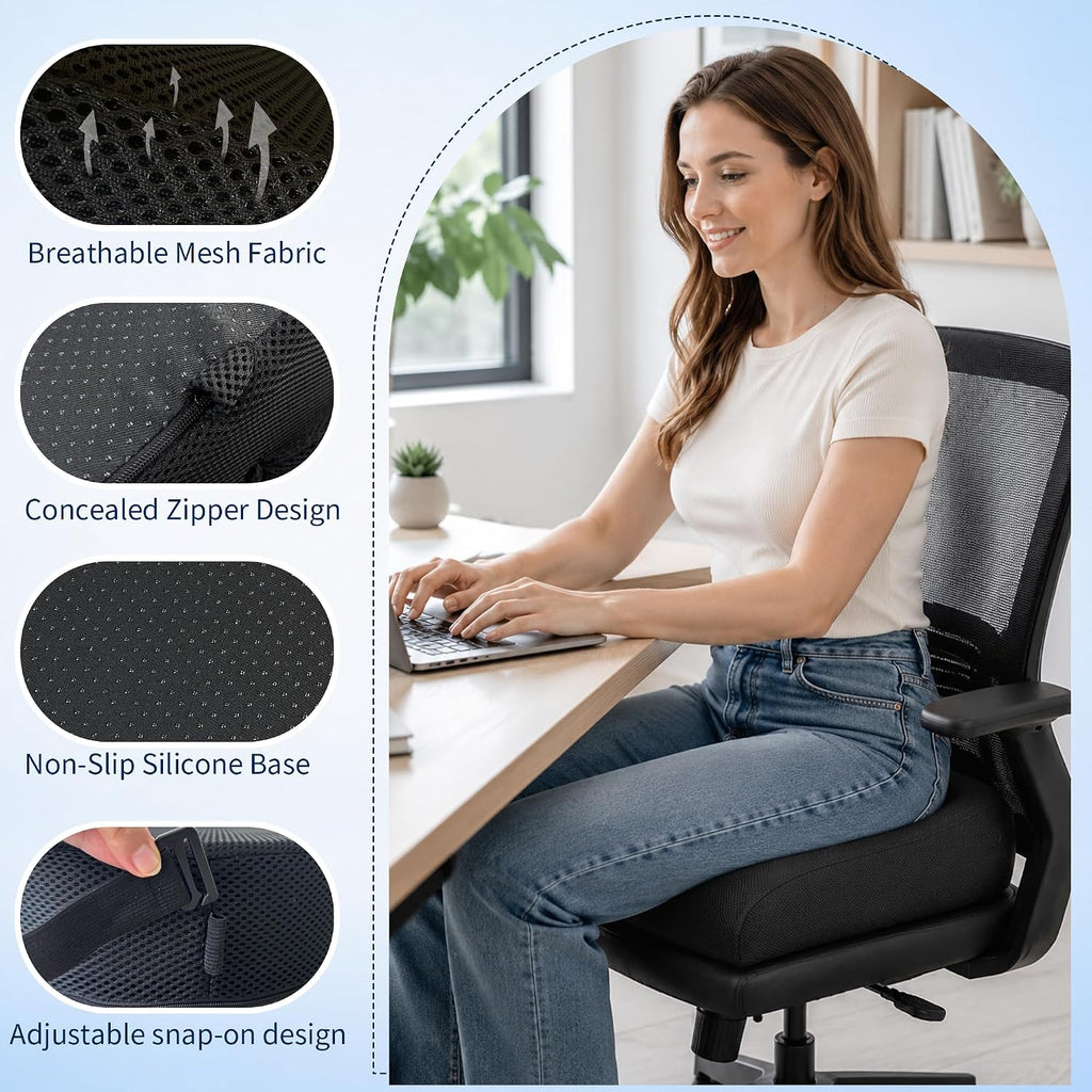 Office Chair Cushion 3.1-Inch High-Density Foam Seat Cushion for Desk Chair - Image 2