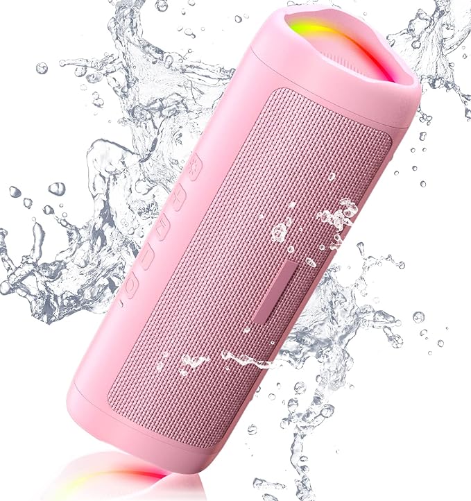 Bluetooth Speaker, 20W HD Sound, Portable Wireless, IPX5 Waterproof, Up to 24H Playtime, TWS Pairing, for Home/Party/Outdoor/Camping/Beach Essentials, Electronic Gadgets, Birthday Gift (Pink) by BolaButty