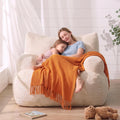 HUGHEAVEN Bean Bag Chair for Adults & Teens, Comfy Bean Bag Sofa, Beige, by HUGHEAVEN