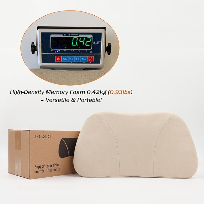 Lumbar Support Pillow,Back Pain Relief Cushion,fits tightly around the waist,Memory Foam,Skin-friendly Suede Fabric,fit Car Drive,Office chair,Rest seat,Improve Posture,Portable,15.5''Lx 8.7''H - Image 9