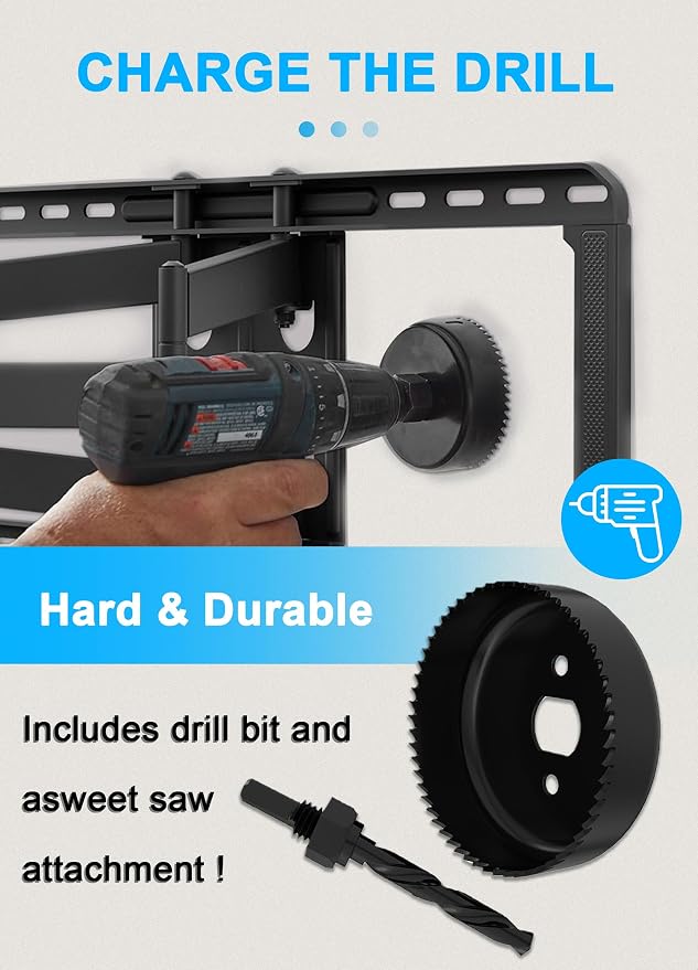 in Wall Cable Management Kit with Hole Saw Drill Attachment - Includes Power & Low Voltage Cord Management - Hide TV Wires for Wall-Mounted TVs, White - Image 4