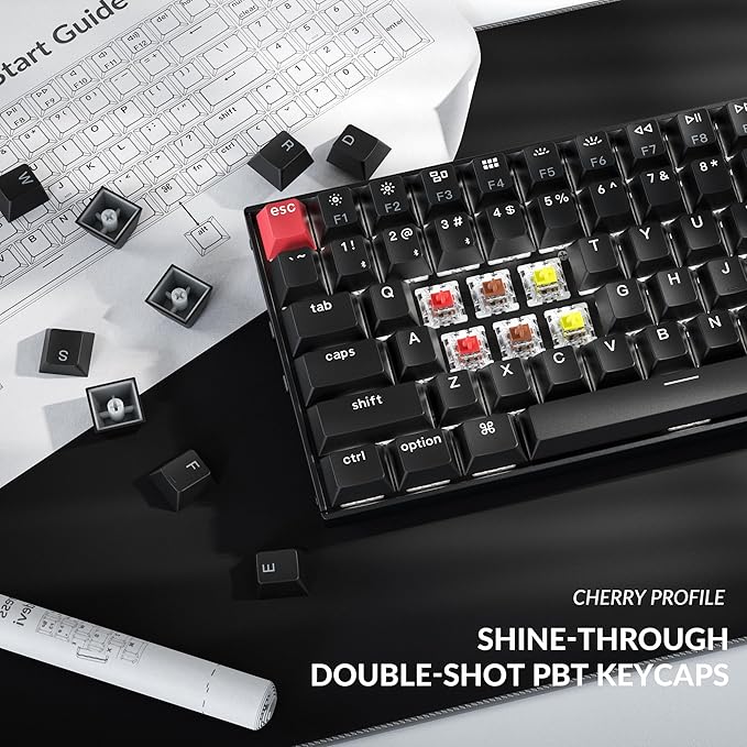 Keychron K4 96% Layout QMK Wireless and Wired Options Mechanical Keyboard, White Backlight Super Brown Switch, Paired with Shine-Through Double-Shot PBT Keycaps for Mac Windows-Version 3 - Image 5